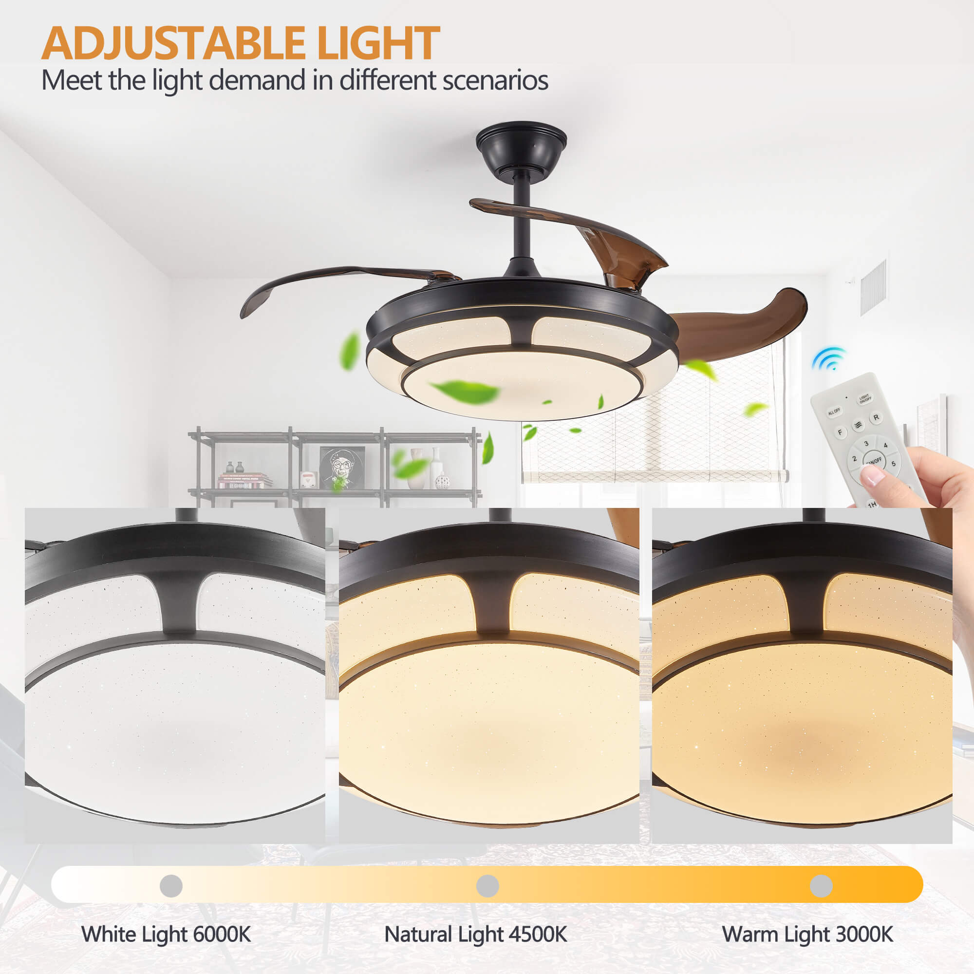 Fino 41.7" Modern Farmhouse Smart Ceiling Fan