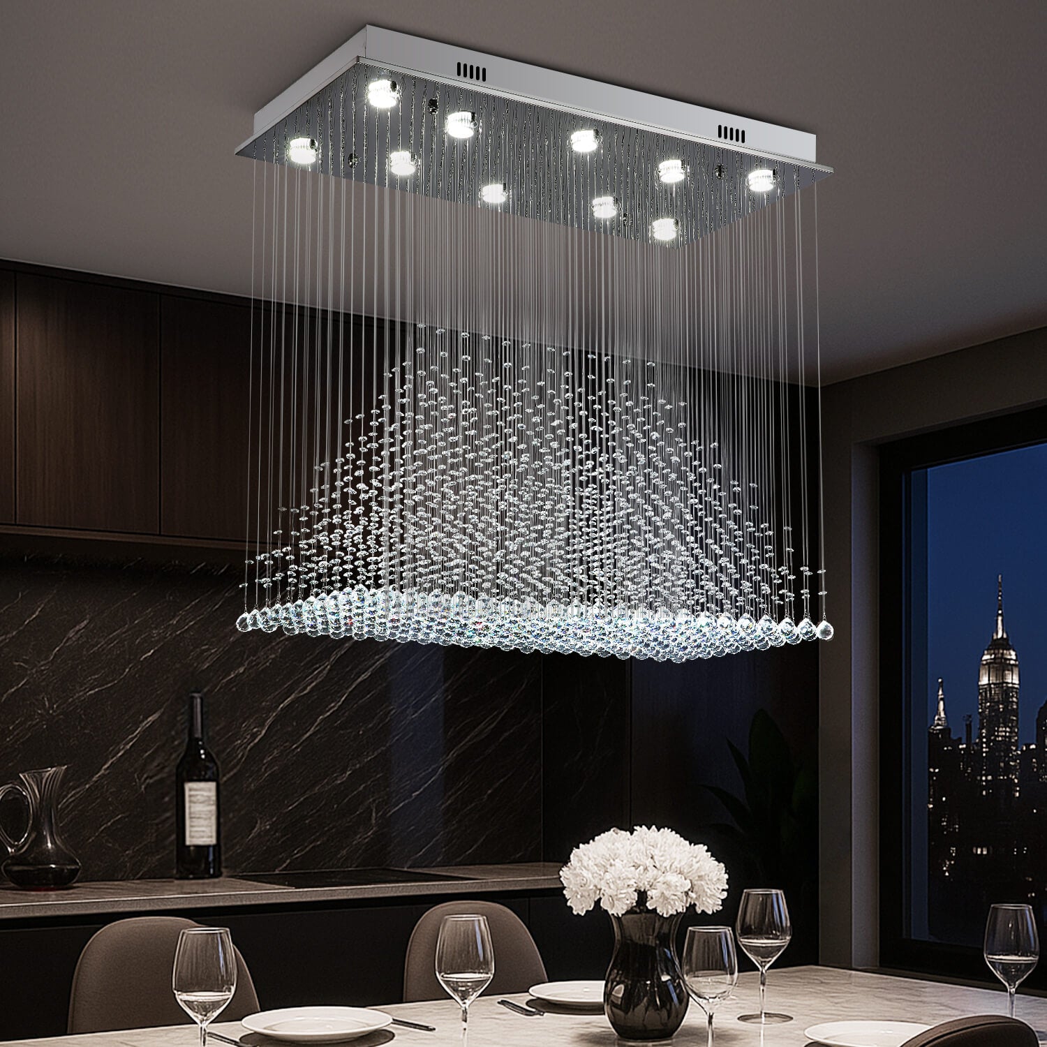 Piscea Raindrop Crystal Chandelier