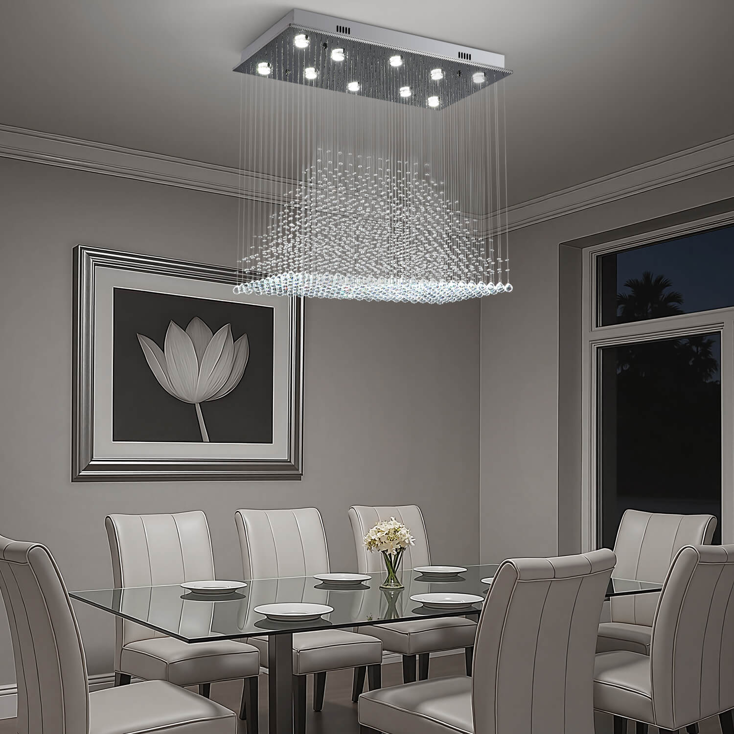 Piscea Raindrop Crystal Chandelier