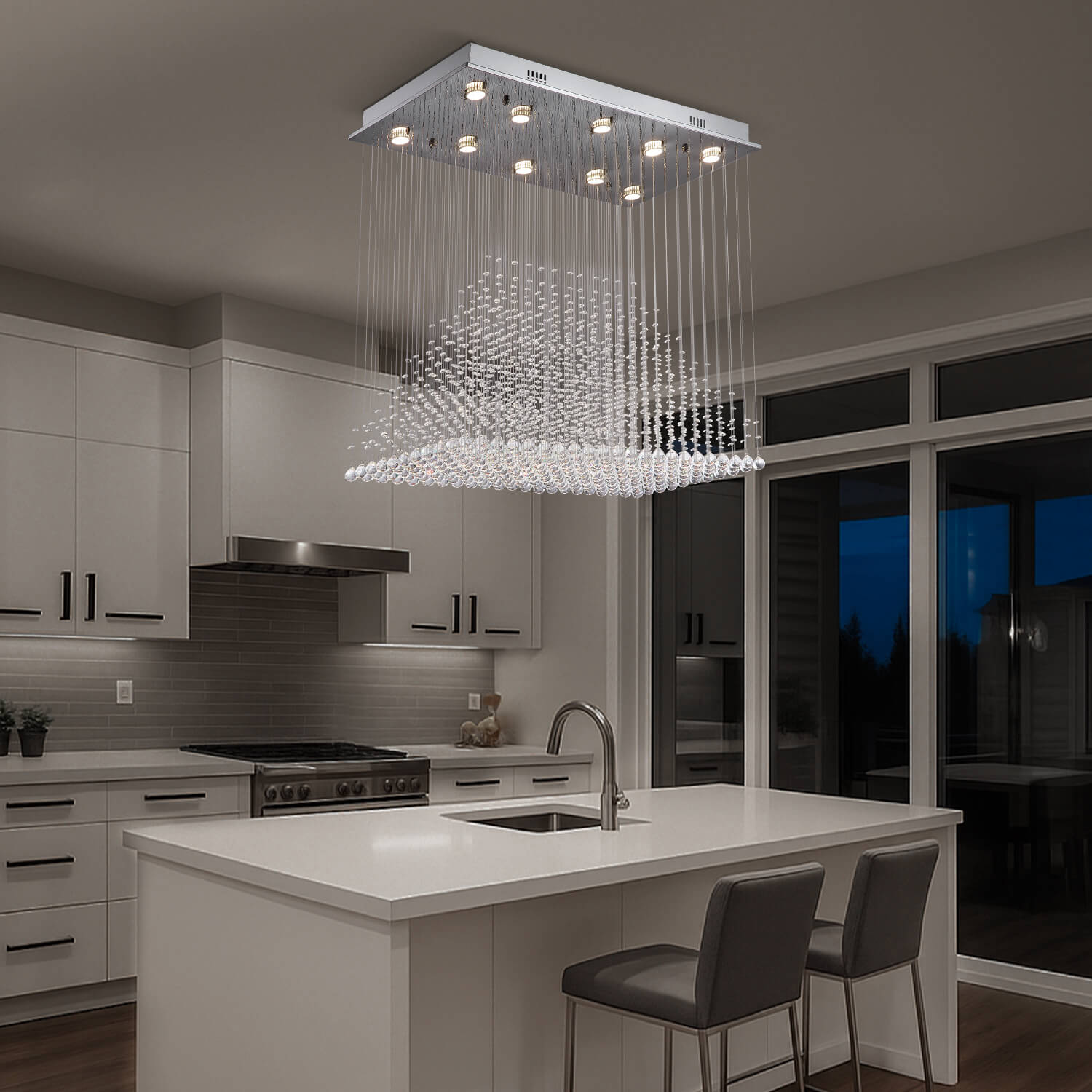 Piscea Raindrop Crystal Chandelier