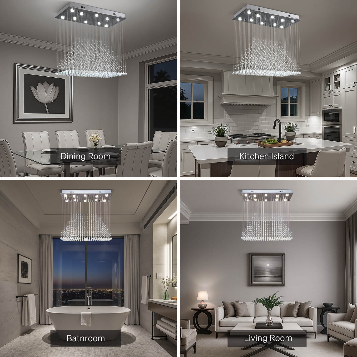 Piscea Raindrop Crystal Chandelier