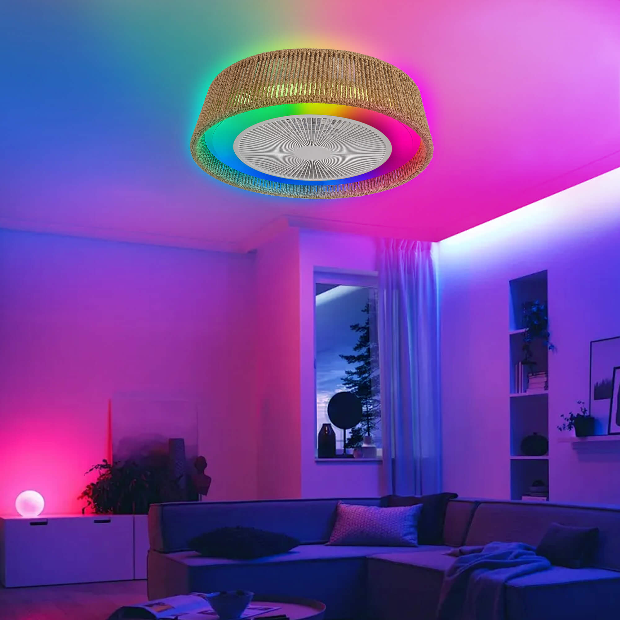 wovair-21-bohemian-bladeless-beige-ceiling-fan-with-led-rgb-lights-remote-low-profile-for-bedrooms-and-kids-rooms-13