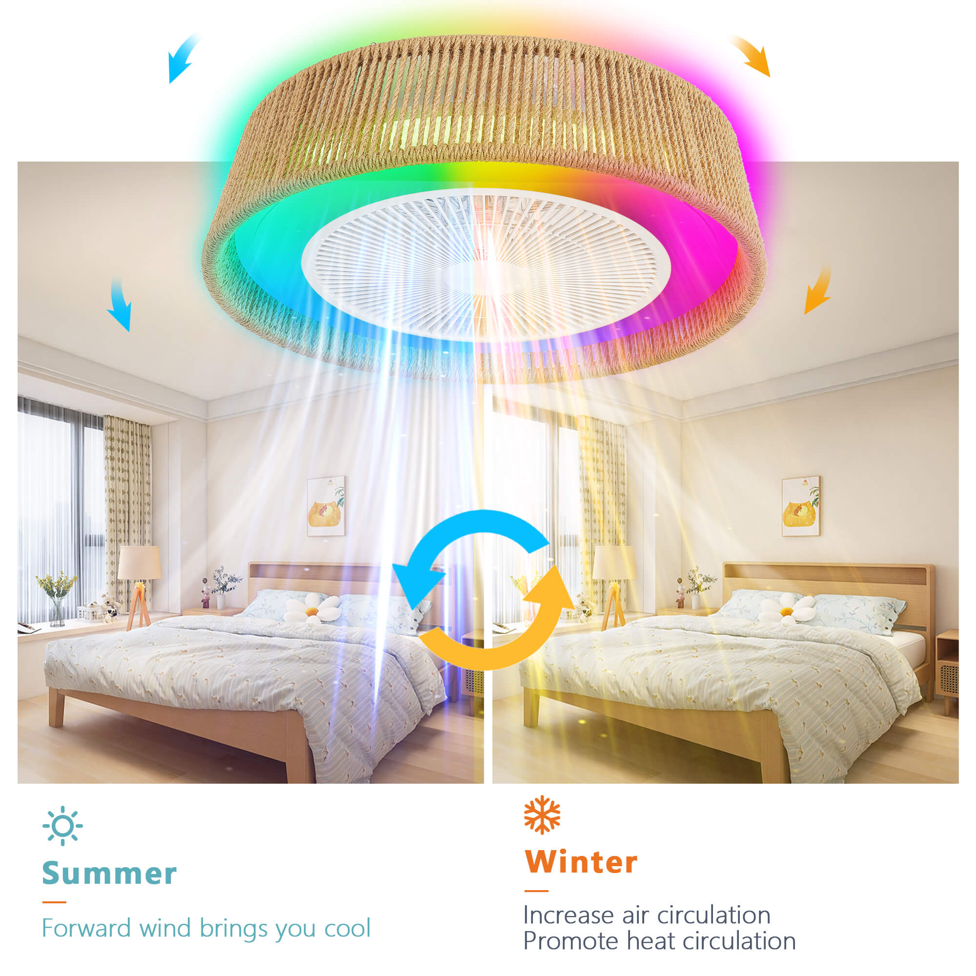 wovair-21-bohemian-bladeless-beige-ceiling-fan-with-led-rgb-lights-remote-low-profile-for-bedrooms-and-kids-rooms-5